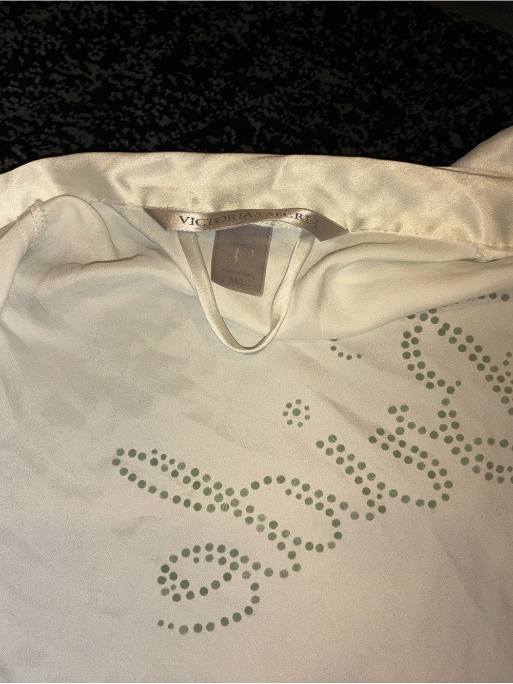 Victoria’s Secret / White Satin Robe with Rhinestone 'Bride' Script - Picture 3 of 3